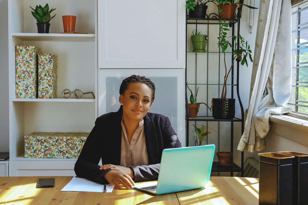 Small business owner in her bright office