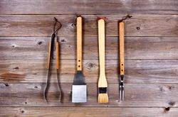 Used utensils for barbecue cooking