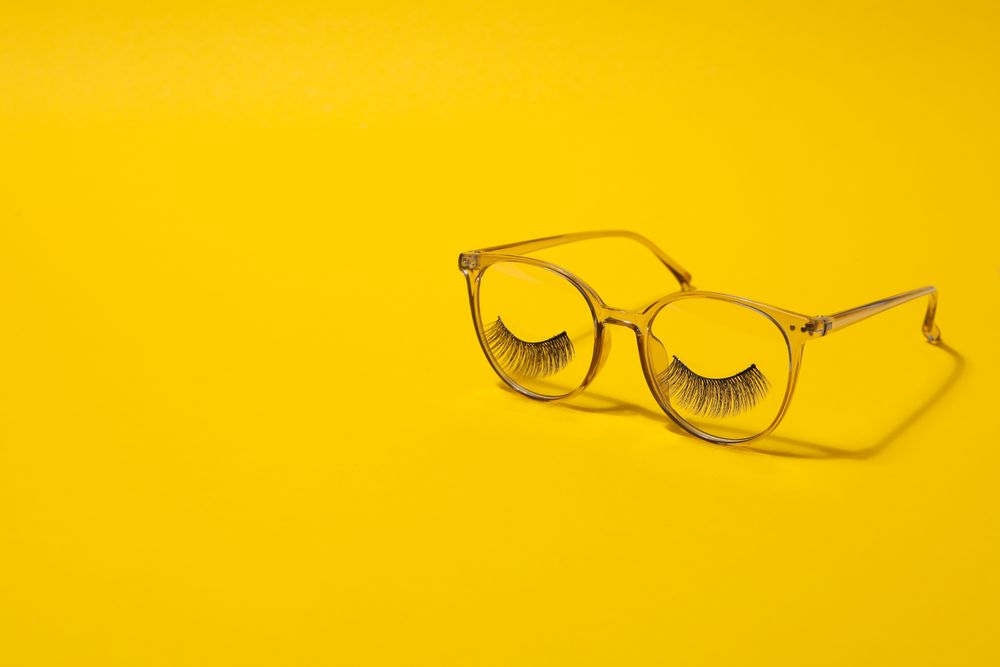 concept of cosmetology tools and beauty treatment, false eyelashes