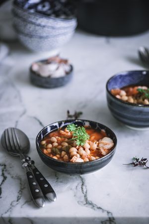 Cooked vegetables of stew on a bowl