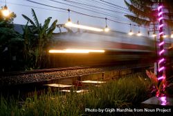 Train moving quick at dusk 4jnOv4