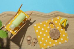 The concept of summer holidays, a place to rest on the beach.