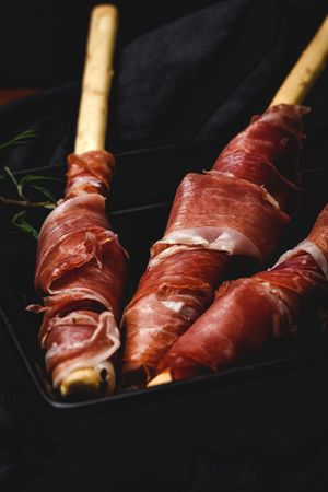 Gressinis with spanish serrano ham