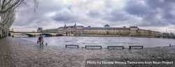 The Seine River and its shore on a rainy day bDwlr4