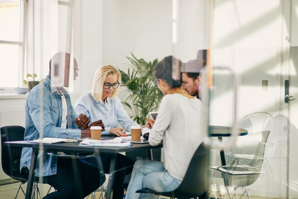 Multi-ethnic colleagues during a serious meeting