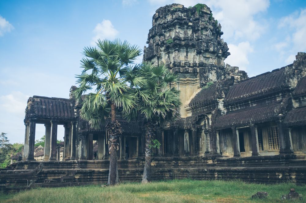Garden around ancient temple complex
