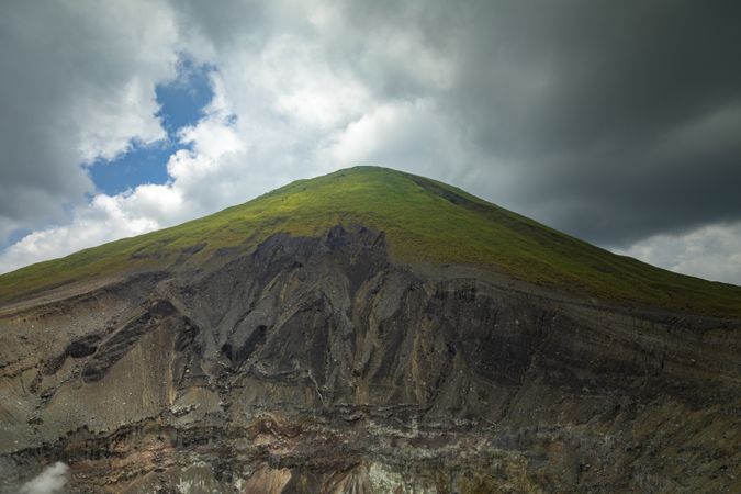 View of one of the peaks of Lokon volcano in Indonesia