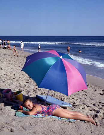 Sunbathers on Nantucket Island, Massachusetts