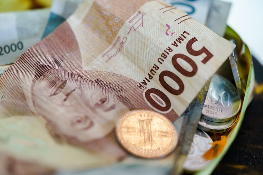 Indonesian Rupiah banknotes and coins