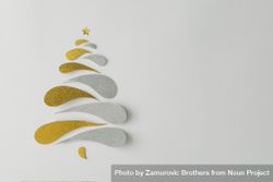 Christmas tree made of gold and silver glitter paper 0KgOy0