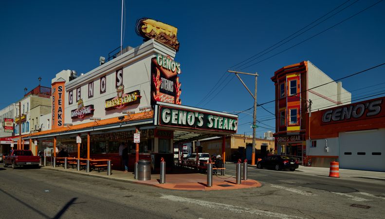 Day time view of Geno’s Steaks  Philadelphia, Pennsylvania