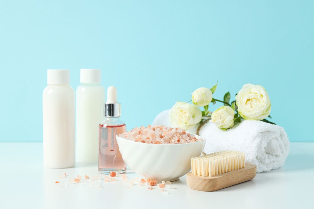 Sea salt, concept of spa and self care
