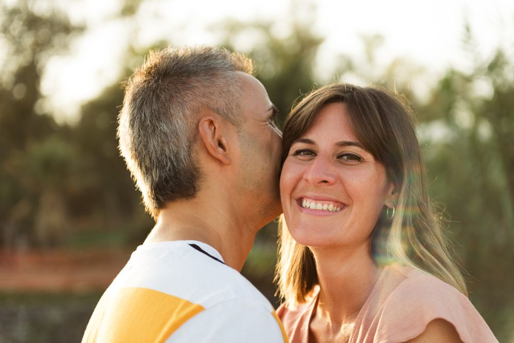 Happy couple looking at each other
