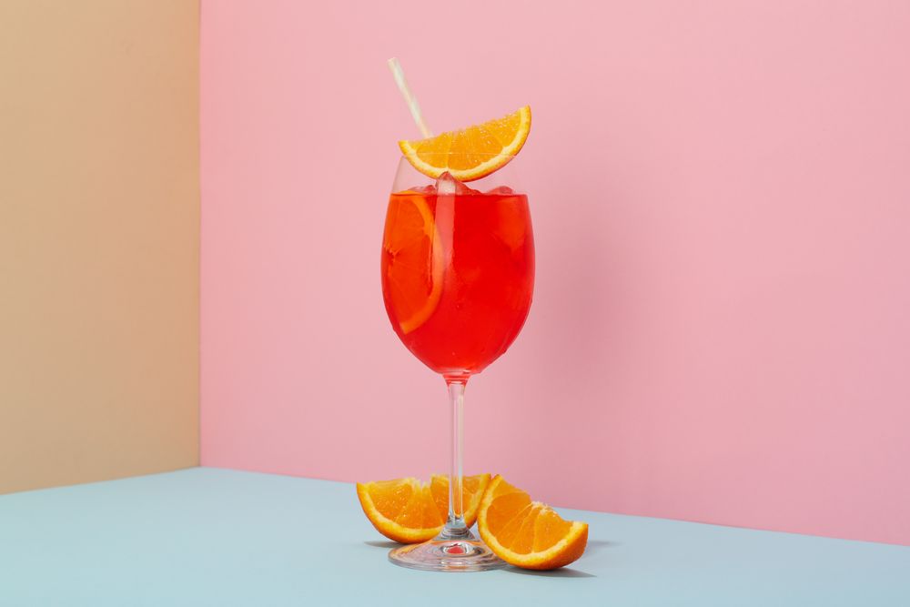 Glass of Italian Spritz, delicious summer cocktail