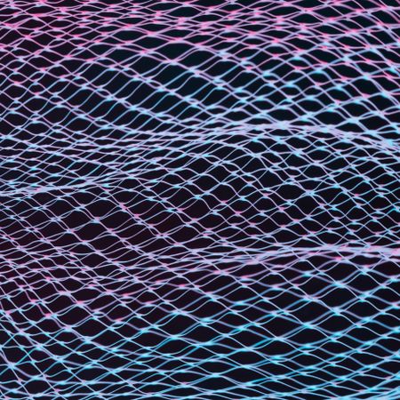 Abstract mesh net background with colorful ultraviolet holographic neon lights