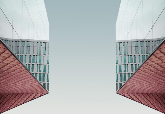 Symmetrical reflective architectural detail