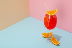 Italian Spritz, delicious summer cocktail, space for text