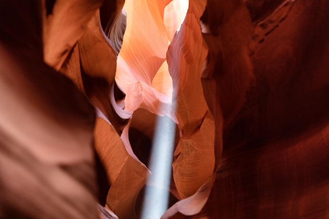 Sunlight beam coming into Antelope Canyon cave
