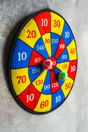 Bright color safe dartboard
