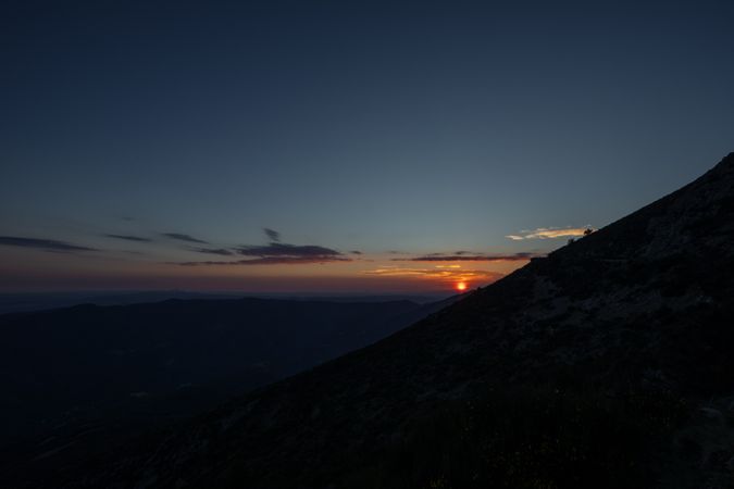 Beautiful bright sunset in mountains