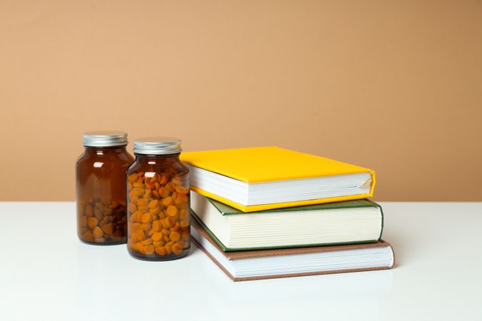 Medical literature concept - composition with different books