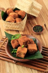 Basket of deep fried bean curd