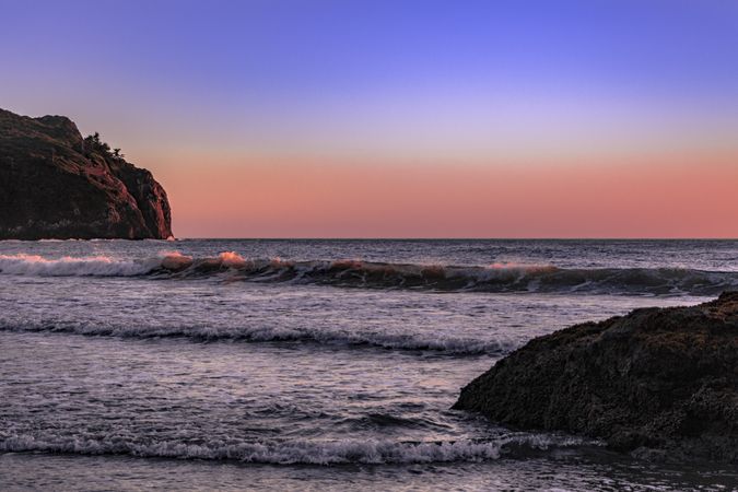 Waves coming in on the west coast