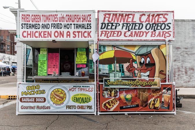 Food stalls at Juke Joint Festival, Clarksdale, Mississippi