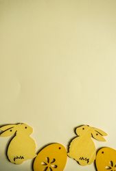 Easter holiday card concept with rabbit and egg ornaments