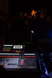Sound mixer during a night concert