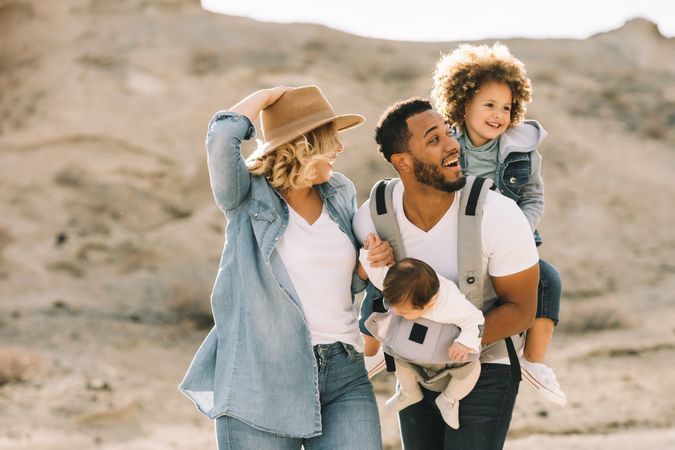 Diverse family having fun on vacation
