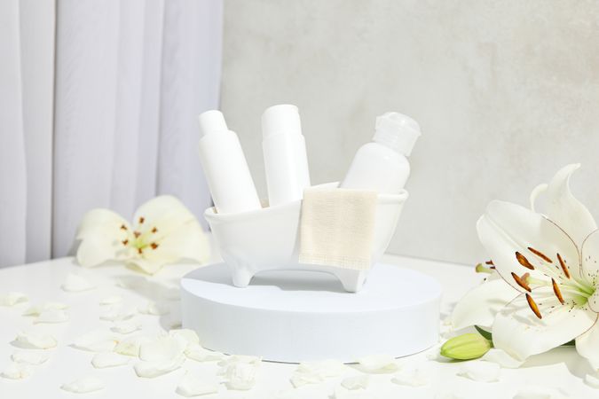 Concept of cosmetic and beauty care accessories