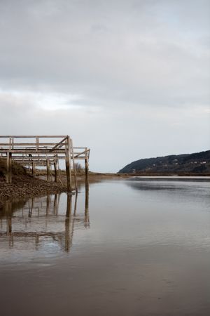 Old pier near tranquil water