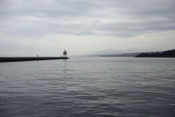 Light House on cold fall day in Two Harbors, Minnesota