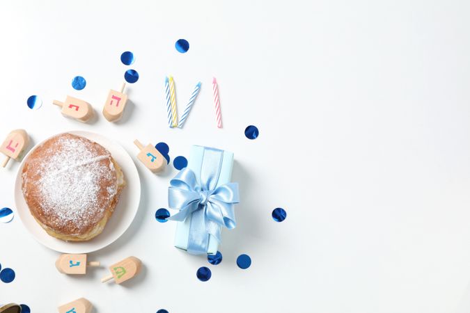 Concept of Jewish holiday, Hanukkah, space for text