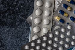 Top view of different pills