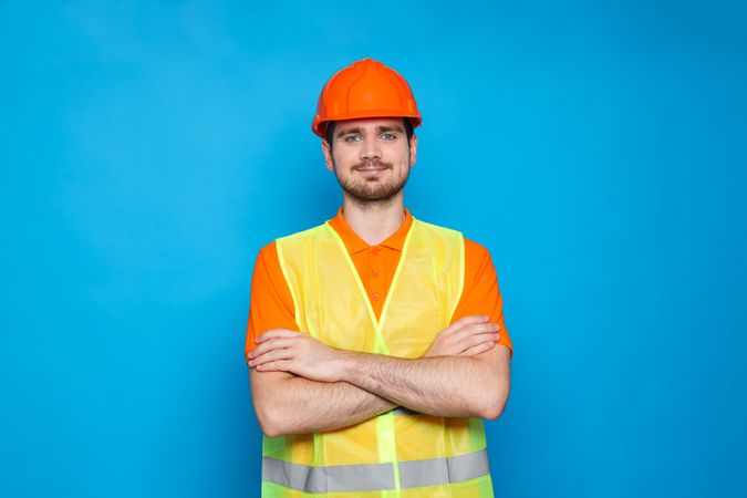 Young man civil engineer in safety hat