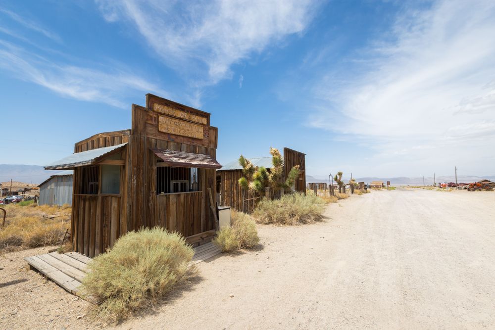 Wooden kiosks on the beach