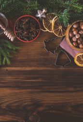 Christmas cooking concept with ingredients for cookies