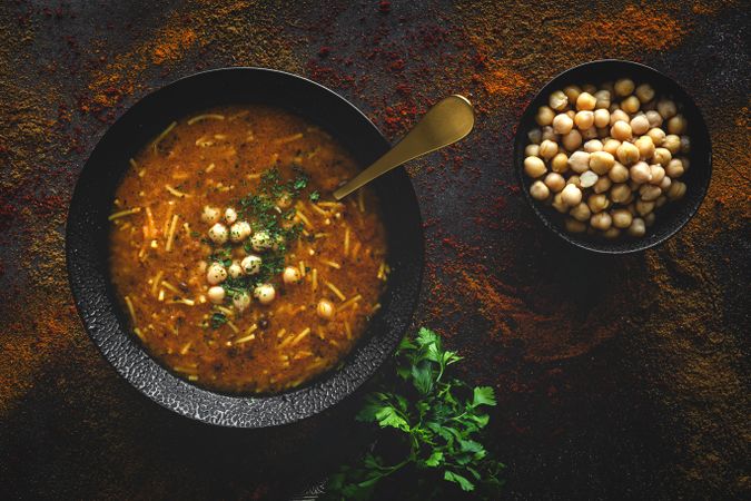 Traditional Harira soup for Ramadan