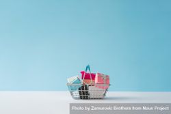 Shopping basket with gift boxes bGAZv5