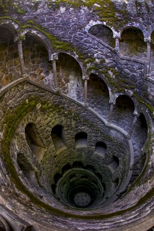 Historic spiral stairs in old building