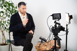 Camera Recording Blogger Interview