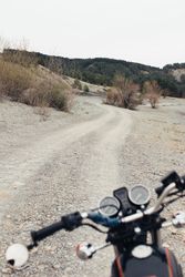motorbike on countryside road