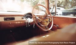 Interior of a classic vintage car bEO6G5
