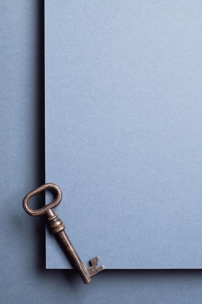 Vintage Key over gray background