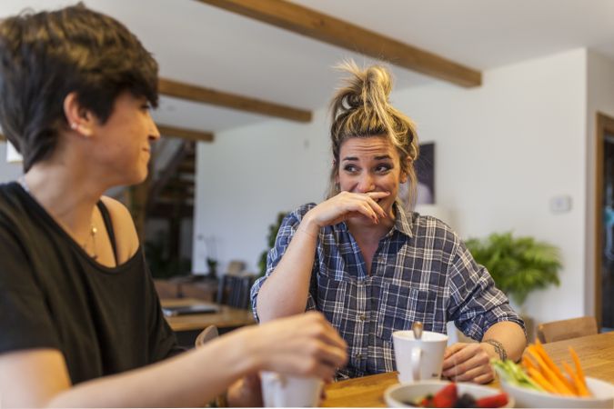 two women at home