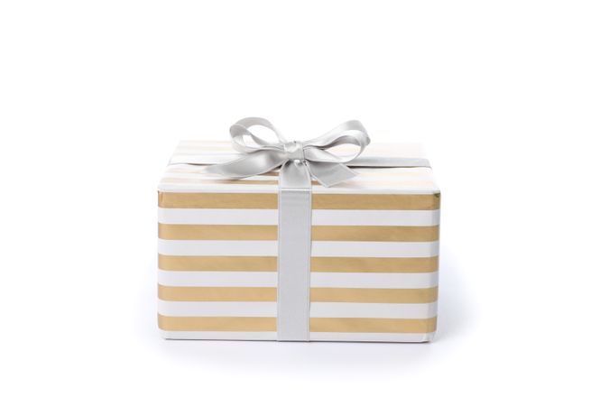 Beautiful gift box with bow isolated on blank background