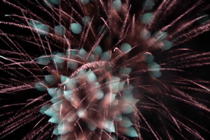 Bright fireworks on night sky
