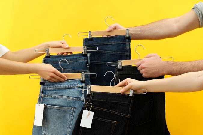 Concept of jeans, casual clothes concept, jeans as daily wear